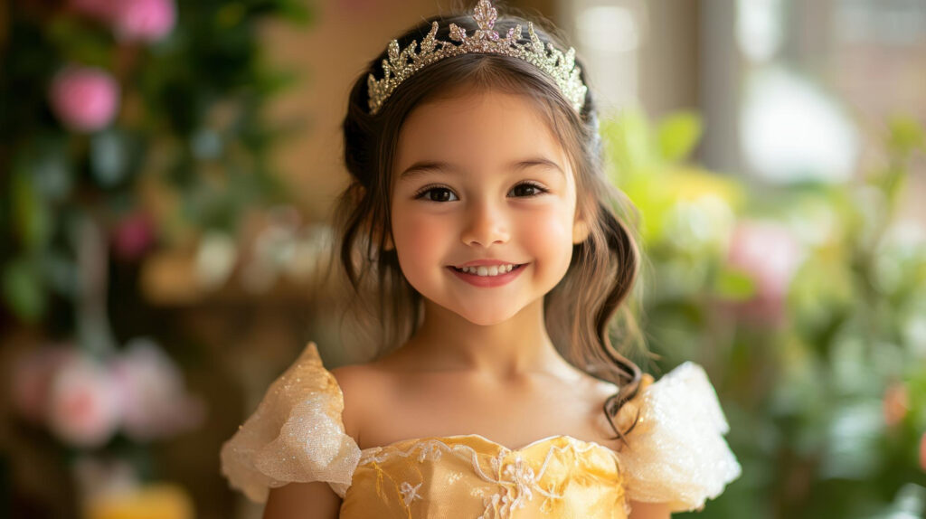 a little girl dresses as a princes