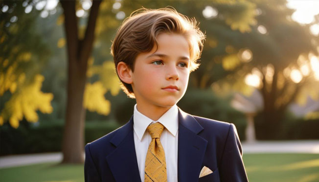 boy dressed up in a suit